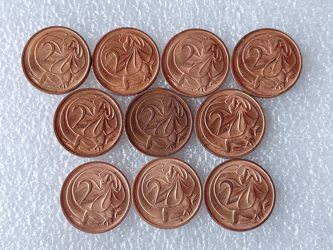 第一海外回流一元起拍收藏 散币专场 第67期 澳大利亚2分 伞蜥蜴斗篷蜥 10枚