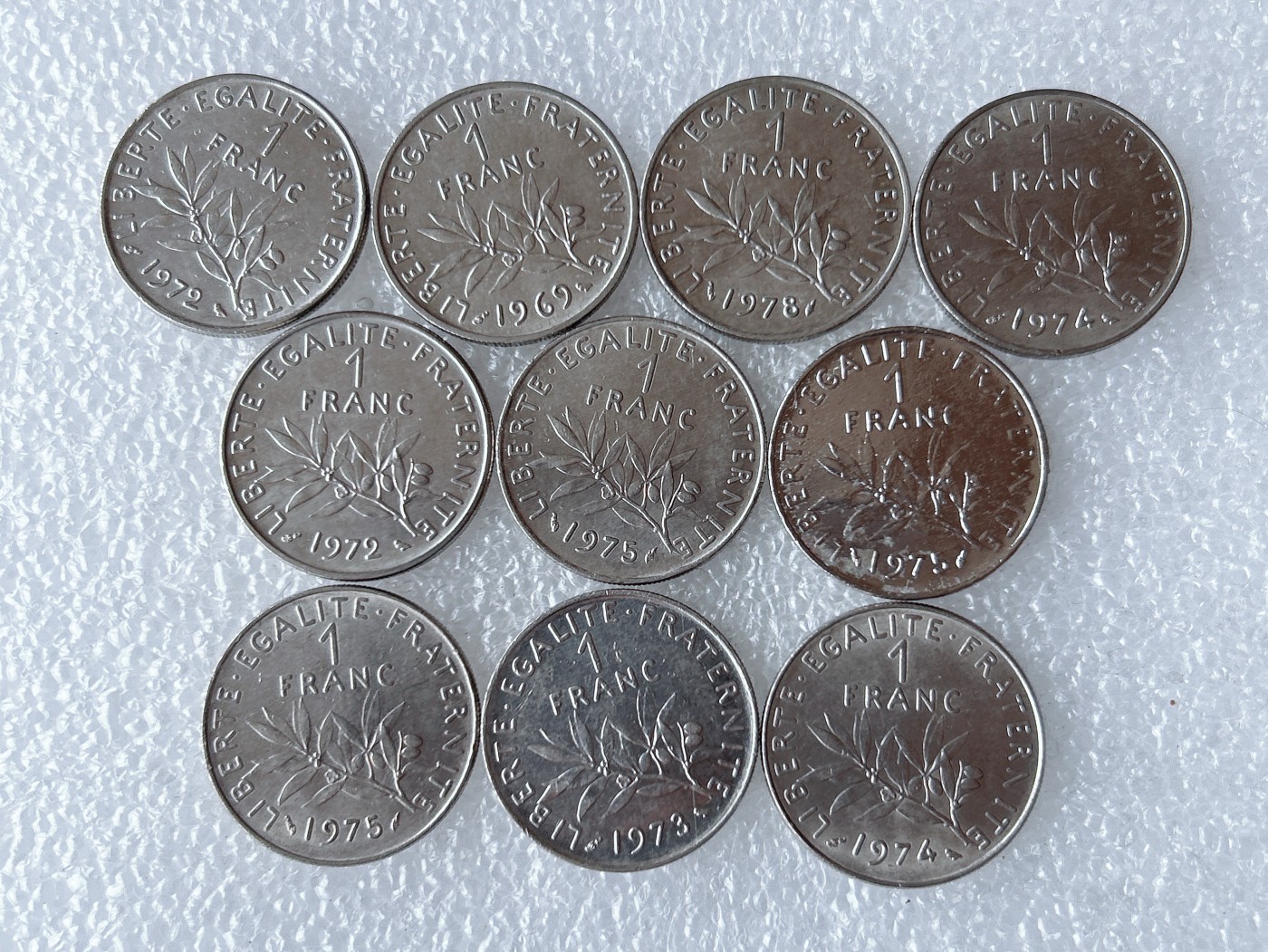 第一海外回流一元起拍收藏 散币专场 第67期 法国1法郎 10枚