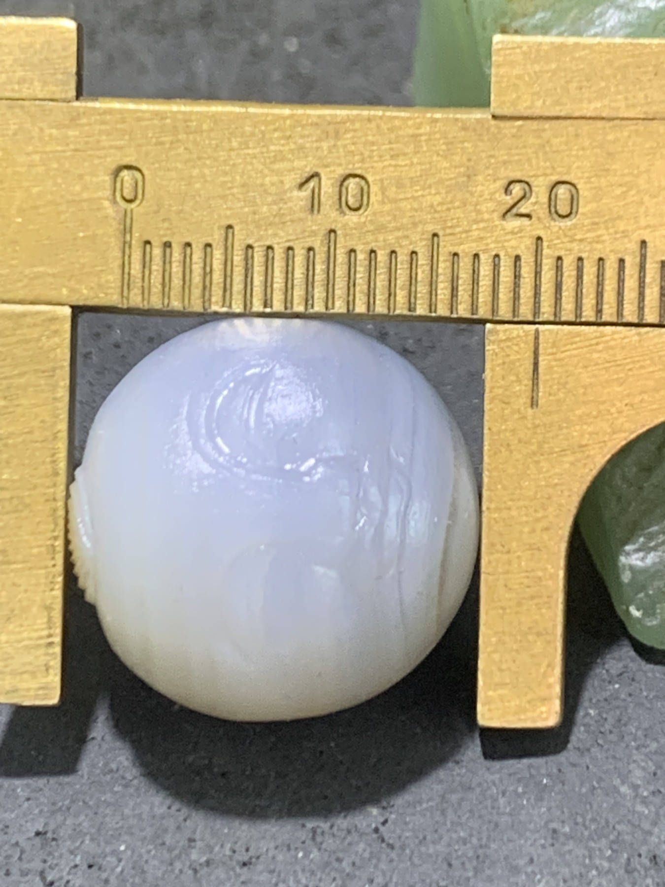 精美高玉化亚光海洋玉髓手工俏色童子2.0随形圆珠一个！