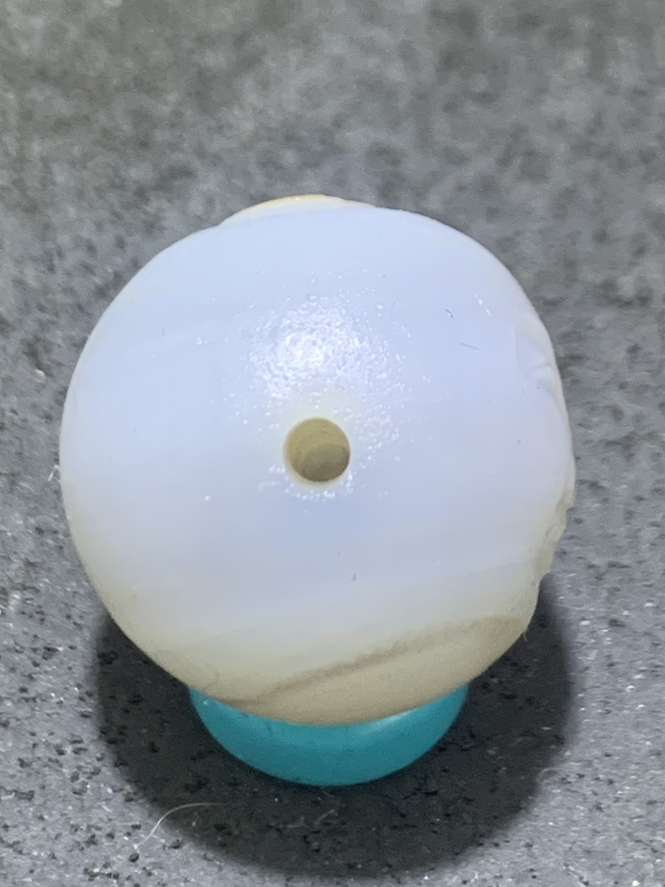 精美高玉化亚光海洋玉髓手工俏色童子2.0随形圆珠一个！