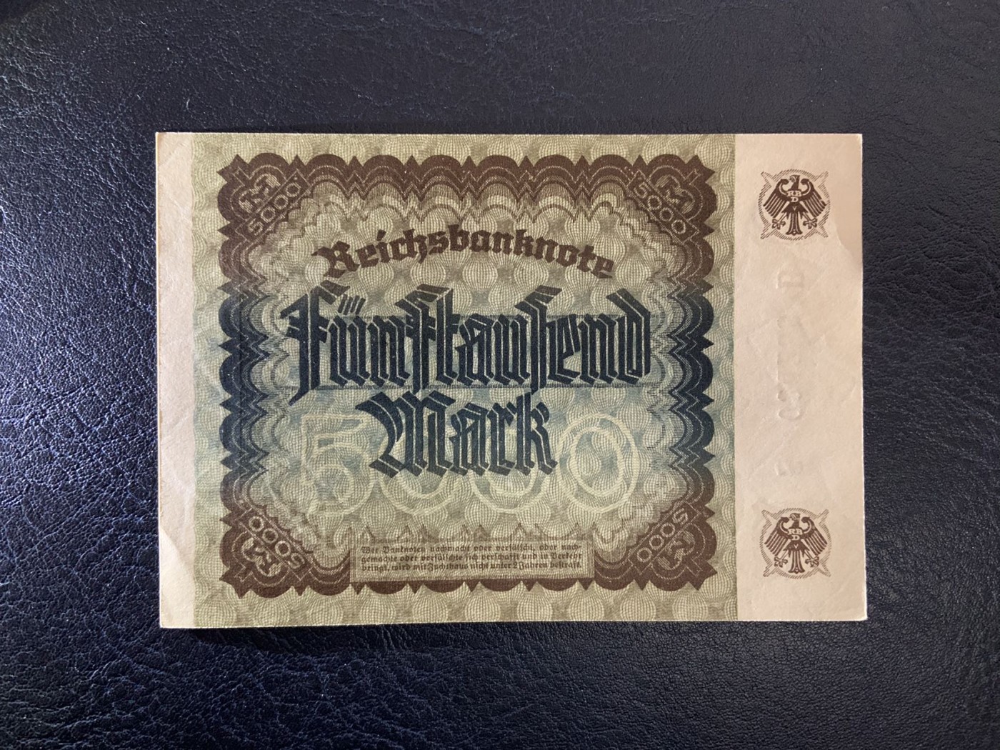 🦩收藏联盟Quantum Auction 第324期拍卖  德国1922年5000马克 品相UNC- 取材画作