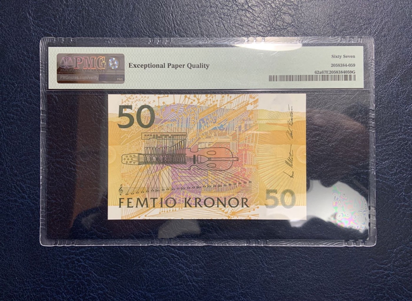 🦩收藏联盟Quantum Auction 第324期拍卖  瑞典1996-2003年50克朗 PMG67 歌唱家 珍妮特.林德