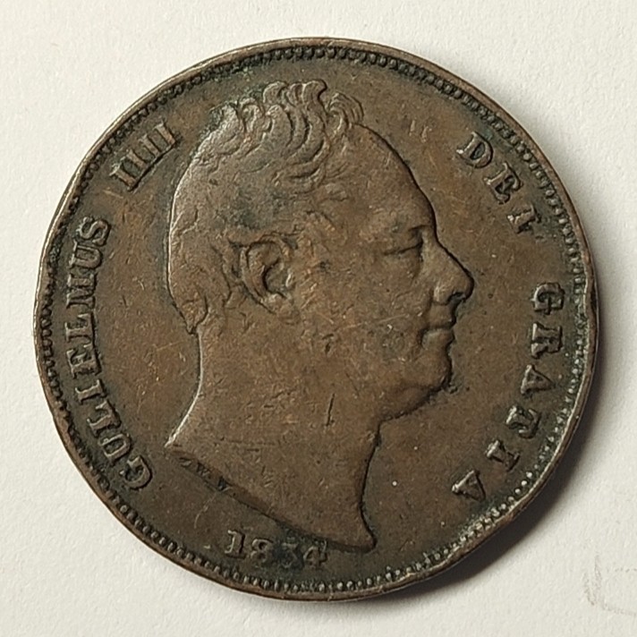 🏮💰物与斋新春连拍3-世界近现代硬币专场（共三场合并发货） 英国1834年威廉四世1法新铜币