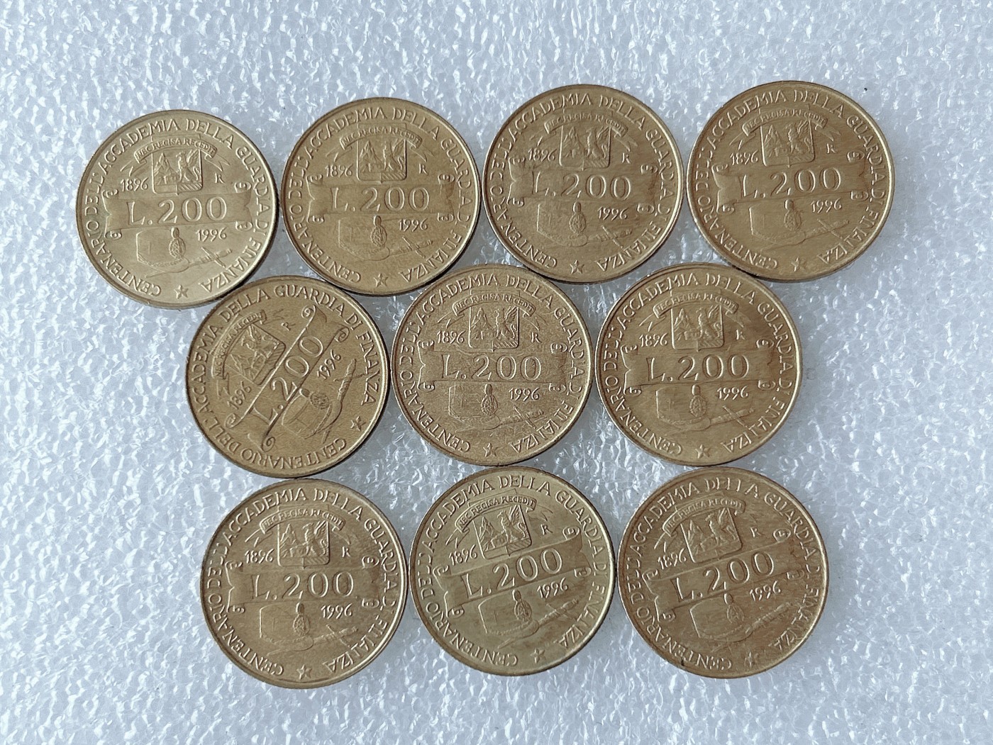 第一海外回流一元起拍收藏 散币专场 第66期 意大利1996年200里拉 金融管理学院百年纪念币 10枚