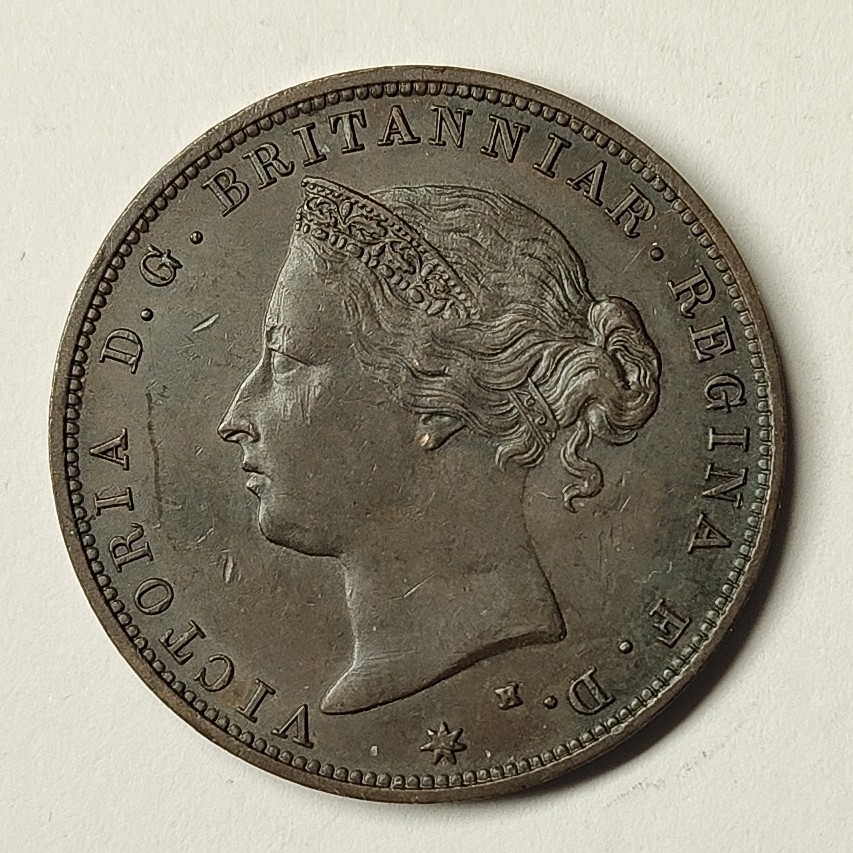 🏮💰物与斋新春连拍3-世界近现代硬币专场（共三场合并发货） 泽西1877年维多利亚1/24先令铜币，直边