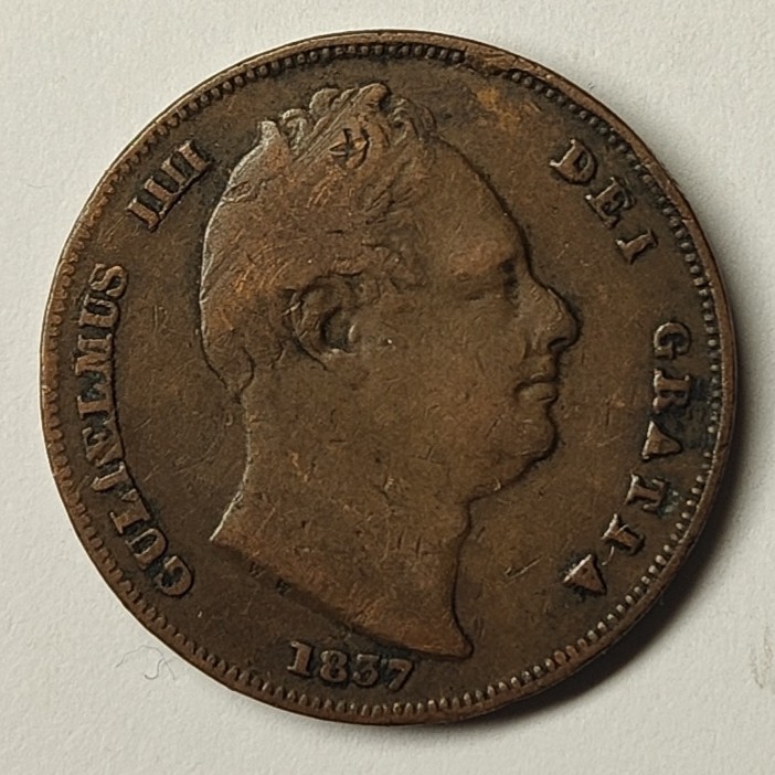 🏮💰物与斋新春连拍3-世界近现代硬币专场（共三场合并发货） 英国1837年威廉四世1法新铜币