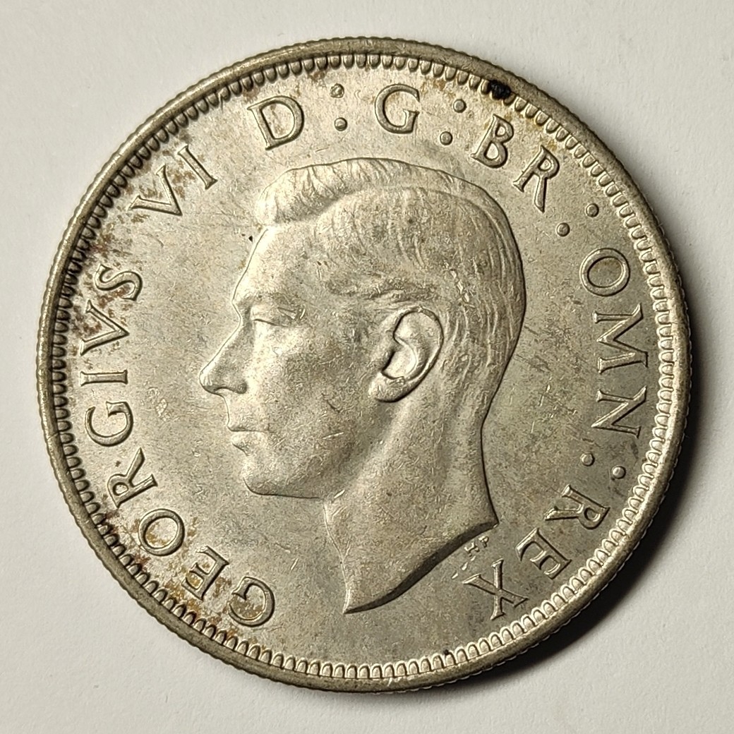 🏮💰物与斋新春连拍3-世界近现代硬币专场（共三场合并发货） 英国1944年乔治六世半克朗银币，原转光