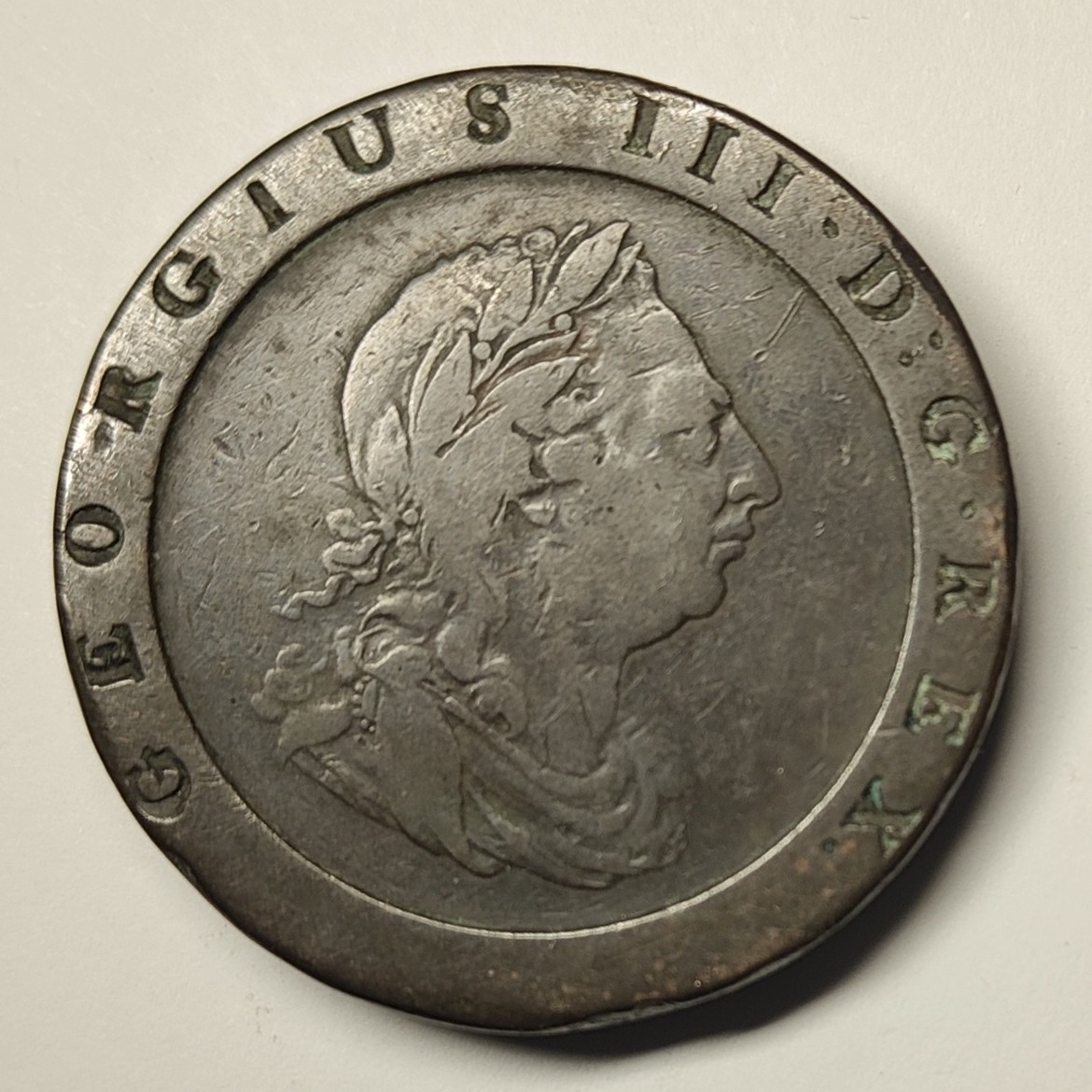 🏮💰物与斋新春连拍3-世界近现代硬币专场（共三场合并发货） 英国1797年乔治三世车轮2便士铜币 边缘瑕疵更少