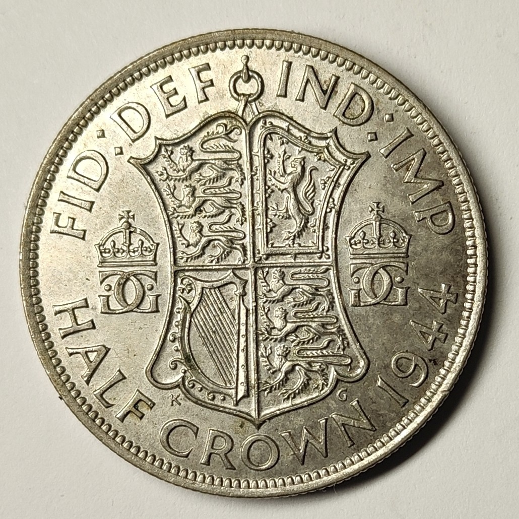 🏮💰物与斋新春连拍3-世界近现代硬币专场（共三场合并发货） 英国1944年乔治六世半克朗银币，原转光