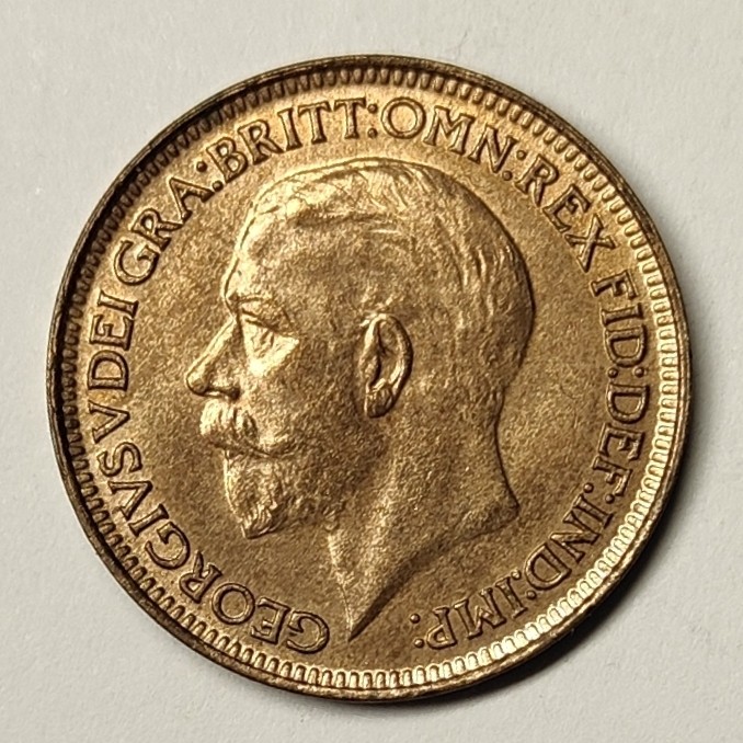 🏮💰物与斋新春连拍3-世界近现代硬币专场（共三场合并发货） 英国1927年乔治五世法新铜币，原铜光好品相