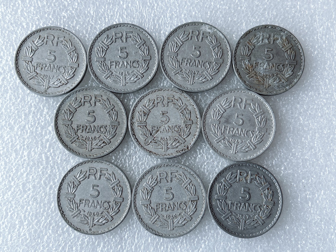 第一海外回流一元起拍收藏 散币专场 第66期 法国5法郎 10枚