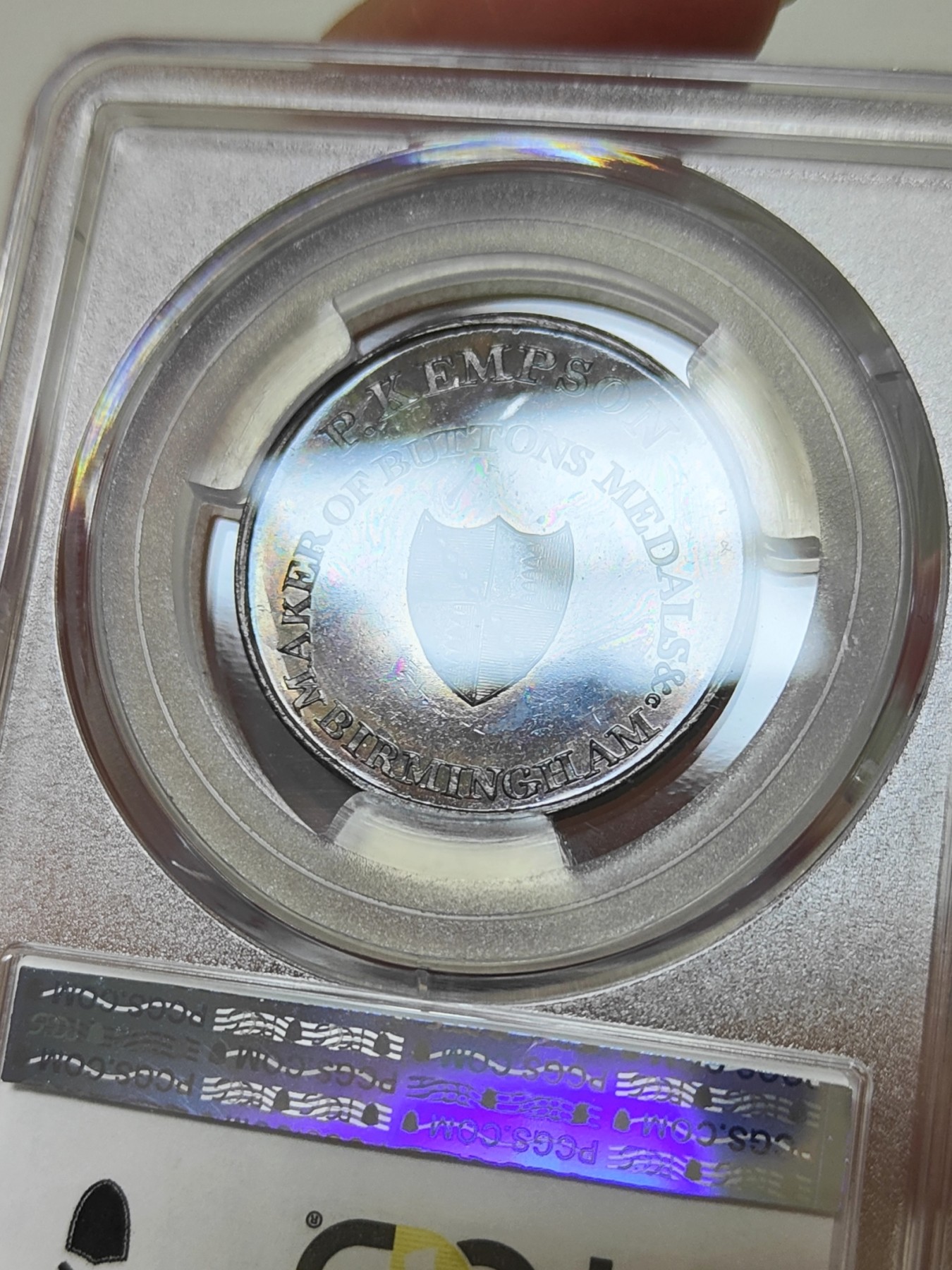 🏮💰物与斋新春连拍3-世界近现代硬币专场（共三场合并发货） PCGS-MS64BN 英国1790年代华威郡半便士代币 类精制状态，底板镜面图案磨砂感明显，打制深峻，建筑浮雕精致
