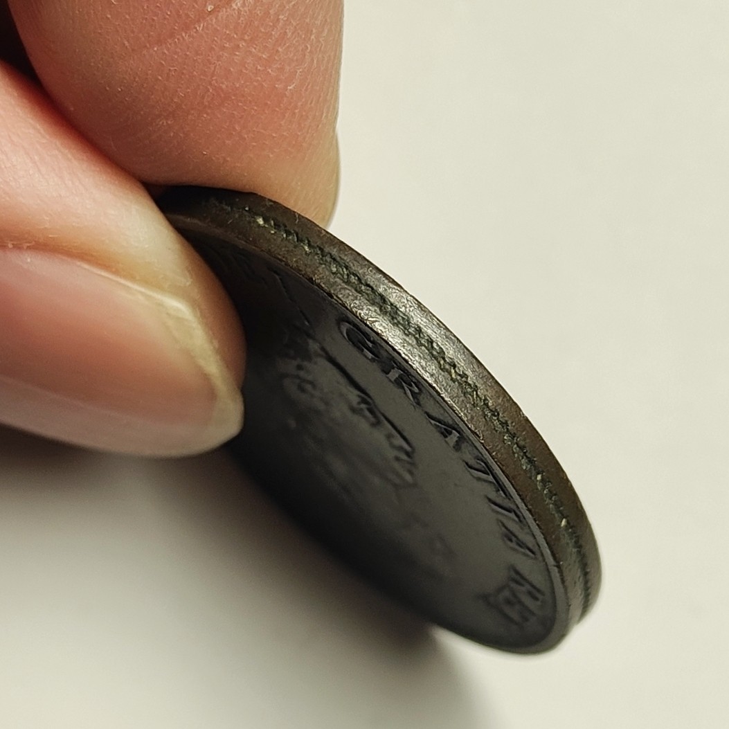 🏮💰物与斋新春连拍3-世界近现代硬币专场（共三场合并发货） 英国1799年乔治三世半便士铜币 AU状态 经典大铜 安全边设计 观赏性强