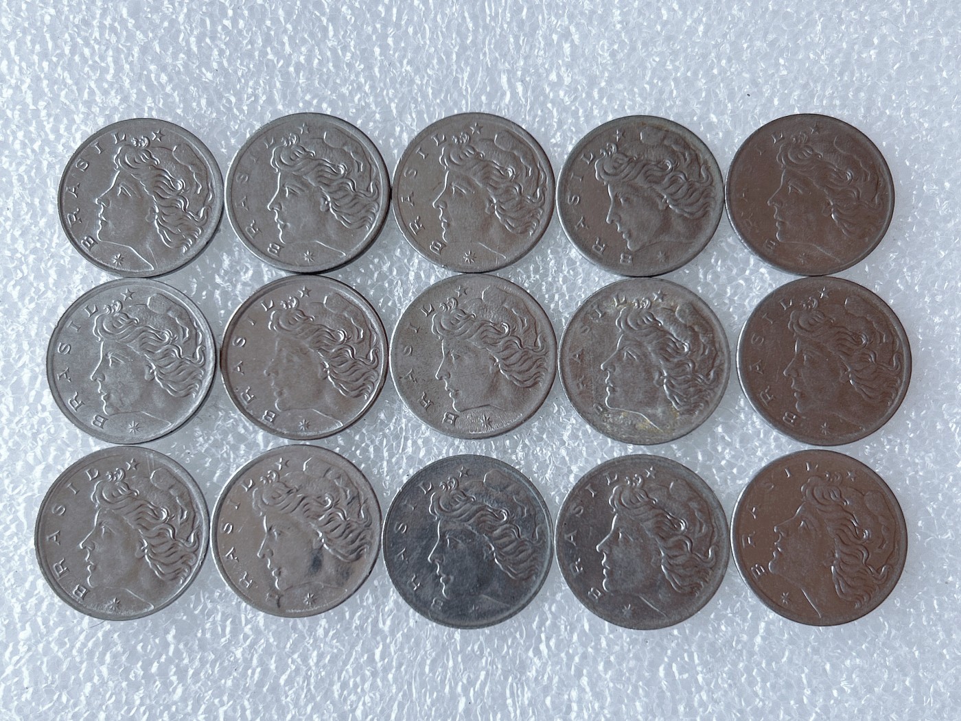 第一海外回流一元起拍收藏 散币专场 第66期 巴西5分不锈钢币 15枚