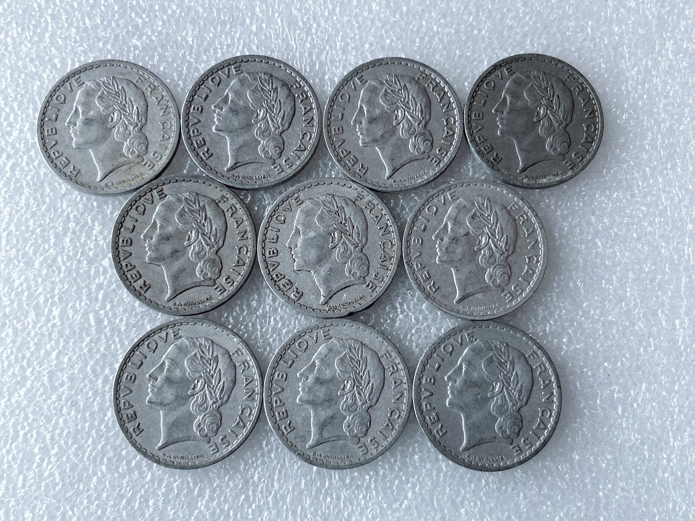 第一海外回流一元起拍收藏 散币专场 第66期 法国5法郎 10枚