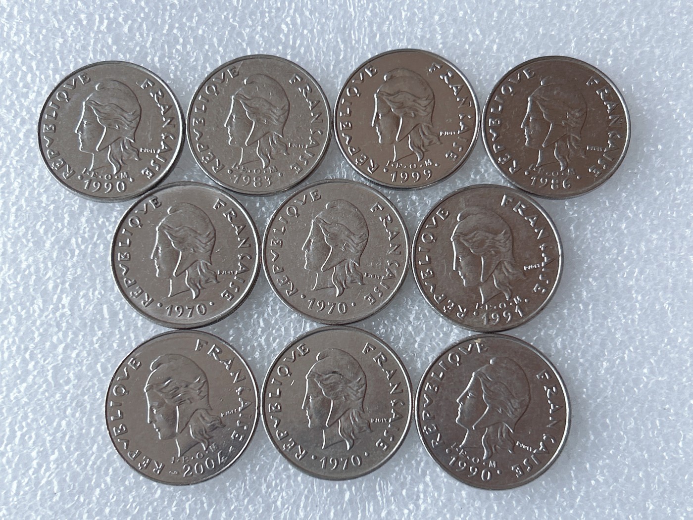 第一海外回流一元起拍收藏 散币专场 第66期 法属新喀里多尼亚20法郎 公牛 10枚