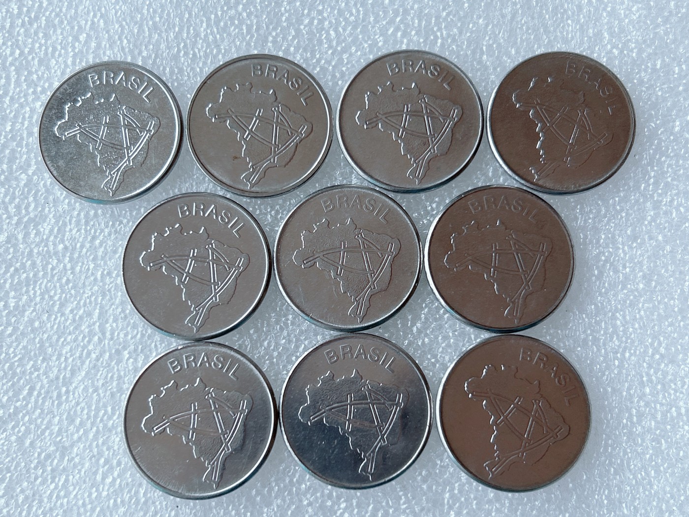 第一海外回流一元起拍收藏 散币专场 第66期 巴西80年代10克鲁塞罗扎多地图币 10枚