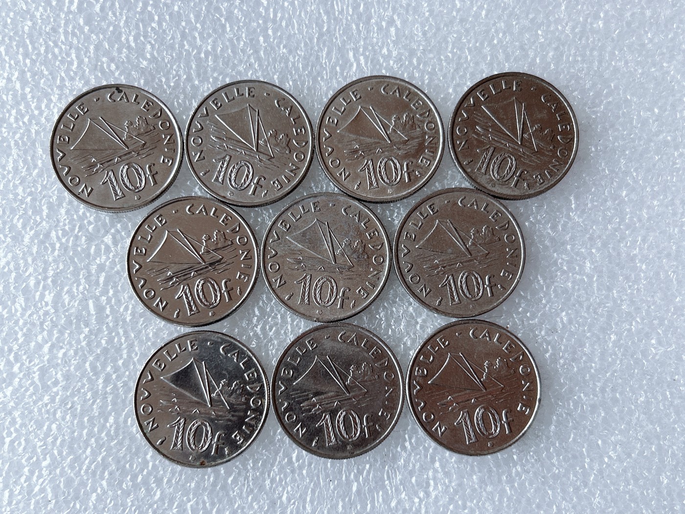 第一海外回流一元起拍收藏 散币专场 第66期 法属新喀里多尼亚10法郎 帆船 10枚