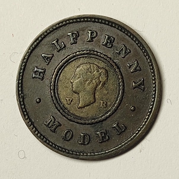 🏮💰物与斋新春连拍3-世界近现代硬币专场（共三场合并发货） 英国维多利亚model半便士代币，经典品种，底板状态佳