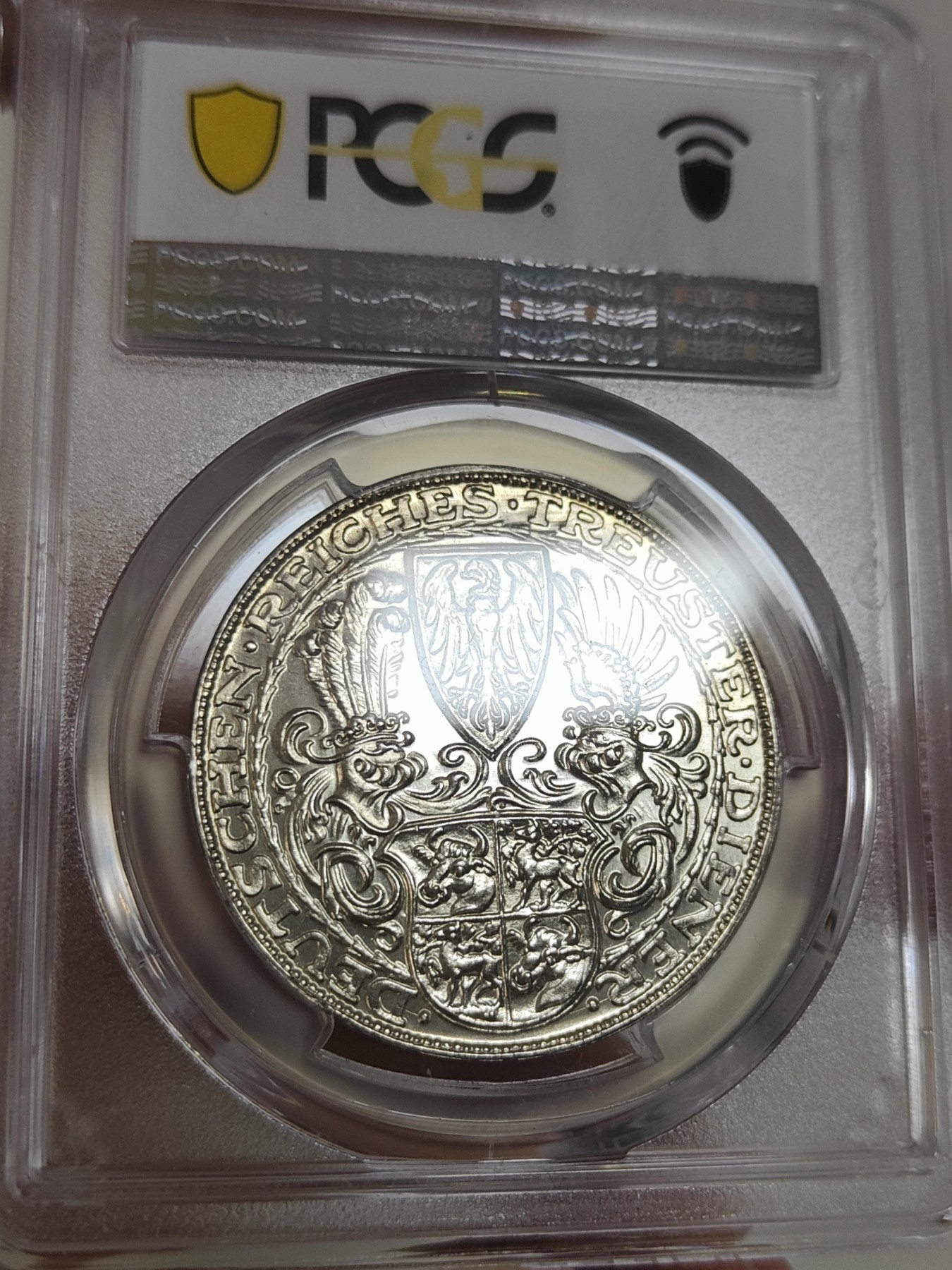🏮💰物与斋新春连拍3-世界近现代硬币专场（共三场合并发货） PCGS-SP63 德国1927年D厂兴登堡5马克 类精制状态，镜面底板，银光闪闪