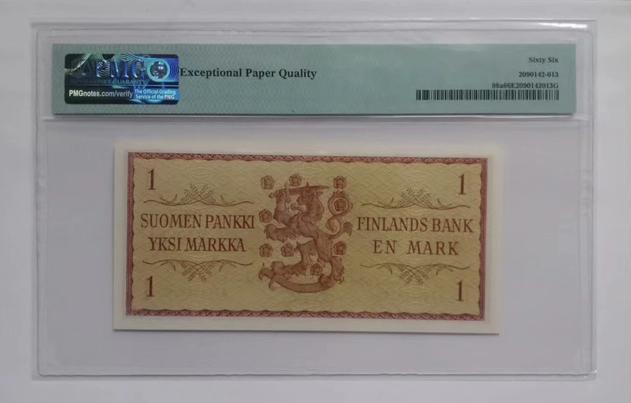 收藏联盟Quantum Auction 第325期拍卖  芬兰1963年1马克 PMG66