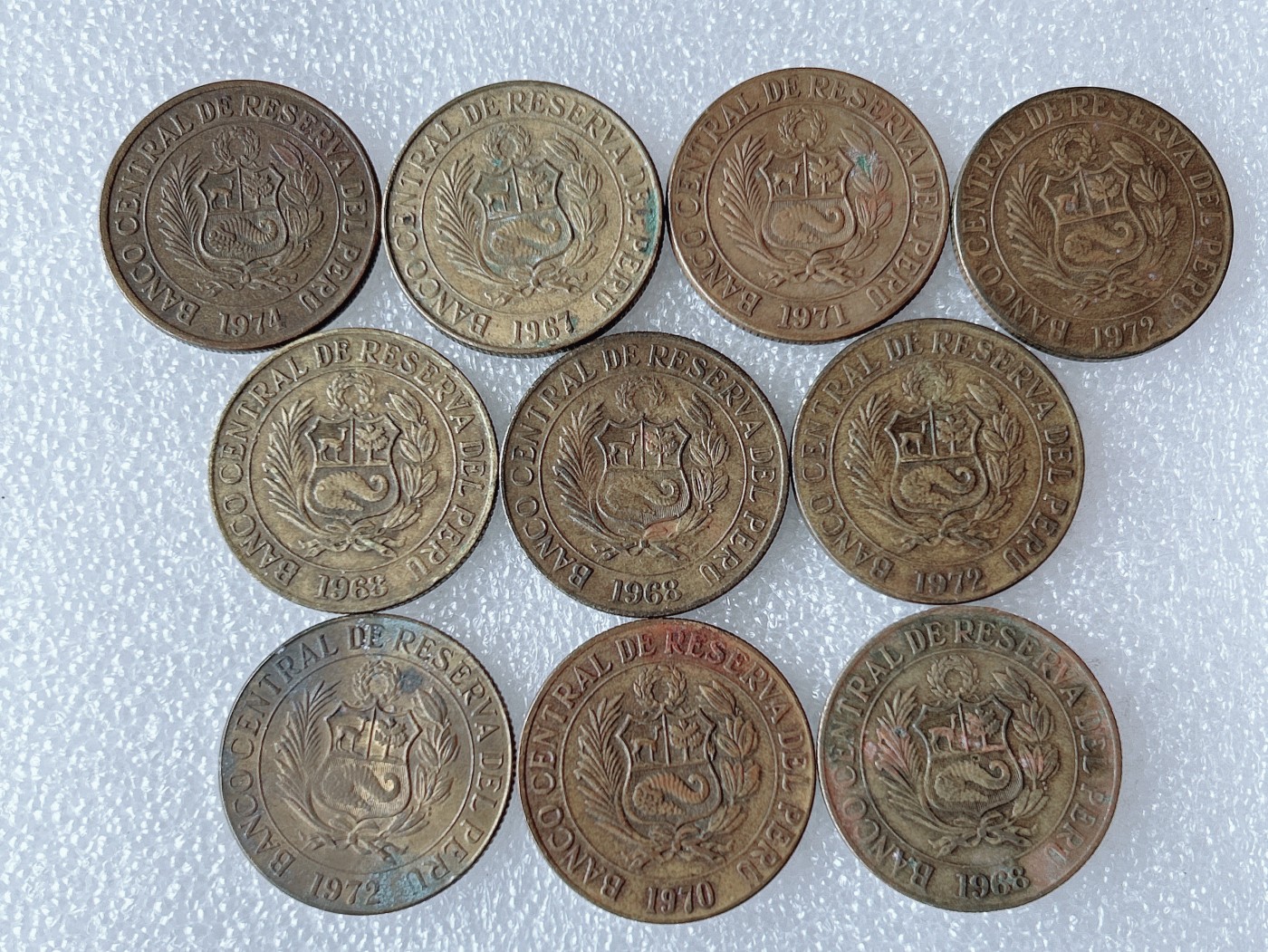 第一海外回流一元起拍收藏 散币专场 第66期 秘鲁羊驼1索尔铜币 我10枚