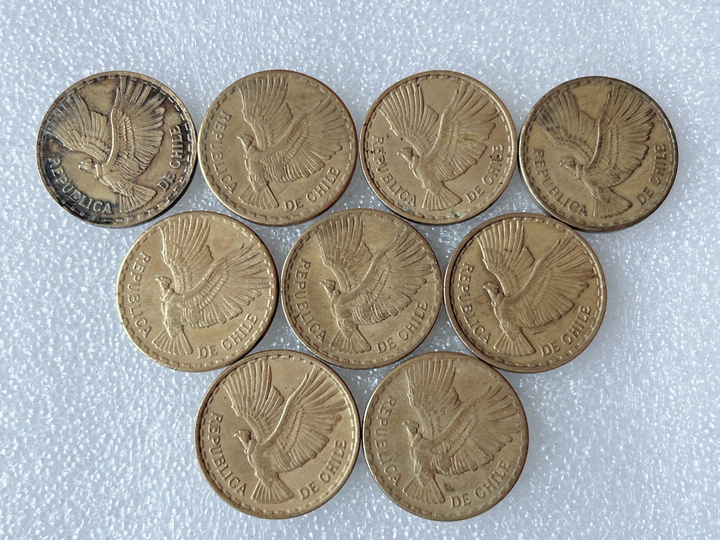 第一海外回流一元起拍收藏 散币专场 第66期 智利飞鹰版10分铜币 9枚
