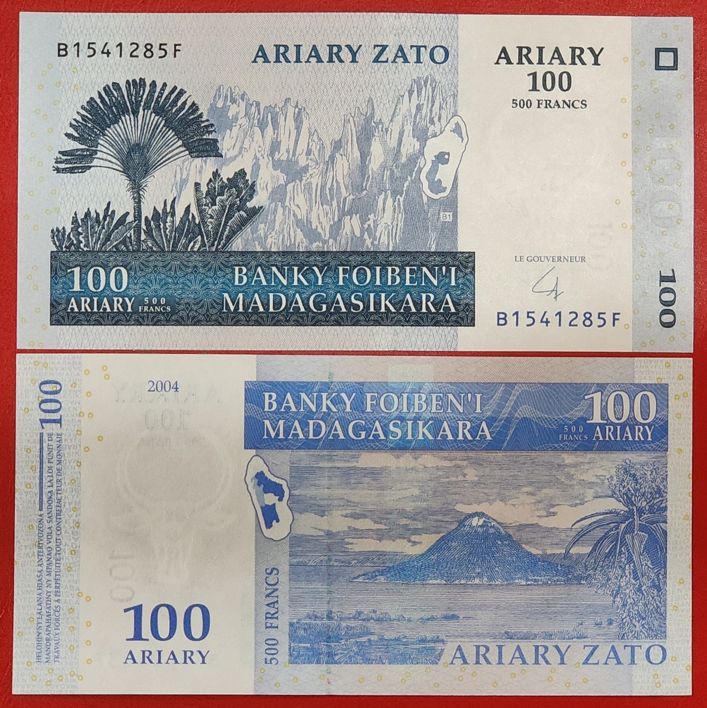 马达加斯加100阿利亚里 非洲纸币外国钱币外币收藏