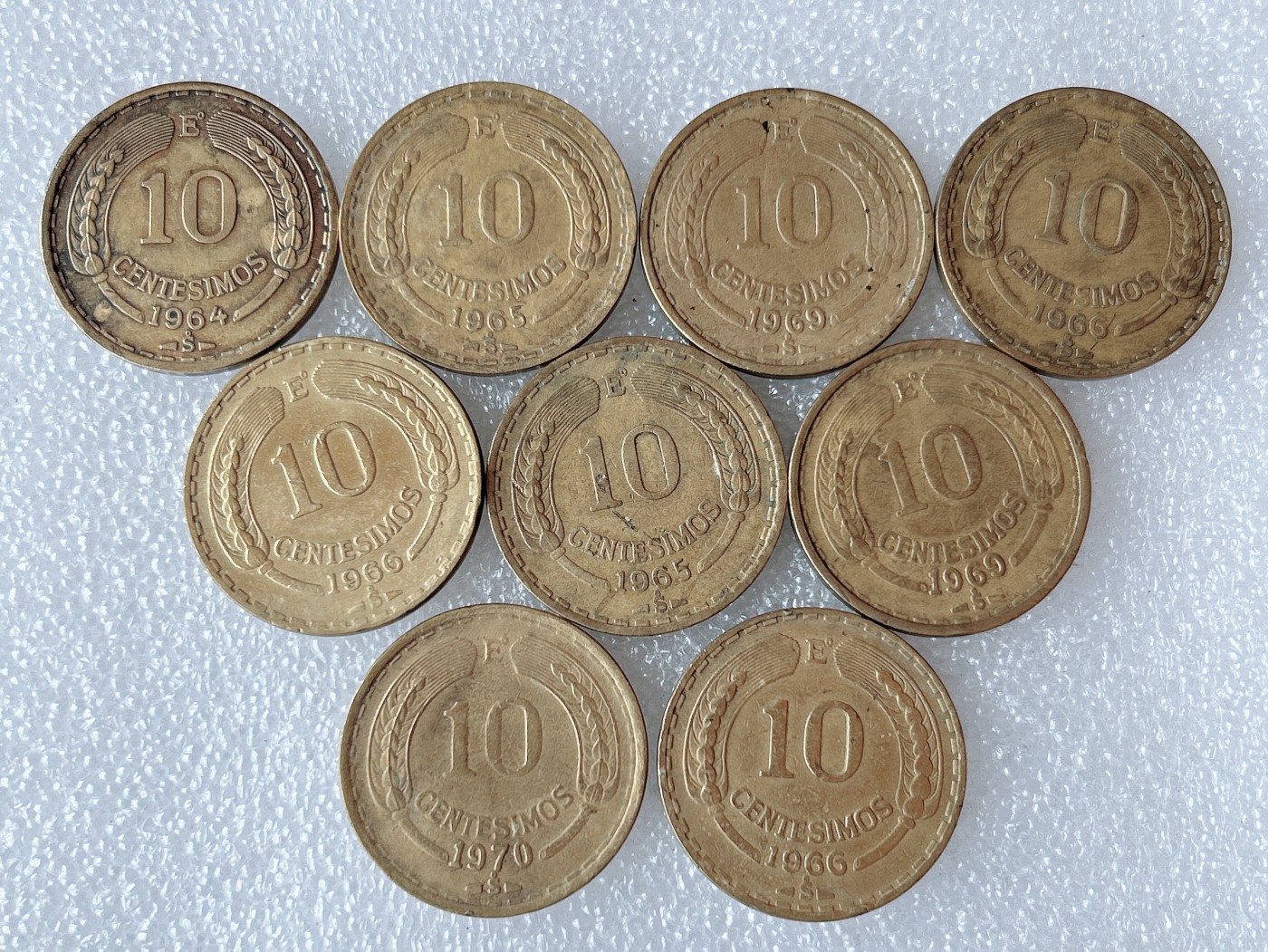 第一海外回流一元起拍收藏 散币专场 第66期 智利飞鹰版10分铜币 9枚