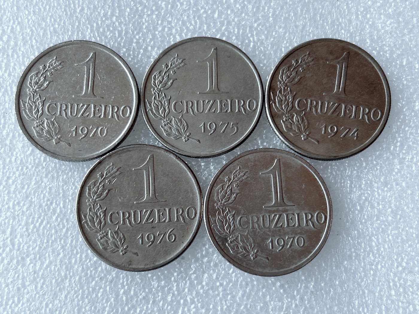 第一海外回流一元起拍收藏 散币专场 第66期 巴西1克鲁塞罗 大版 5枚