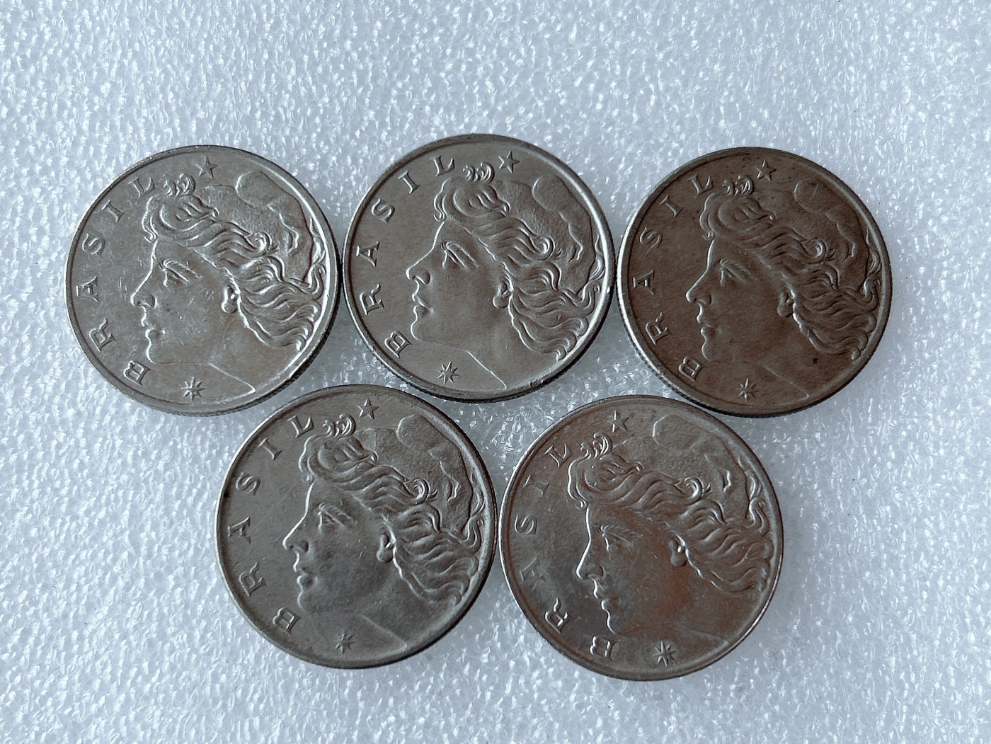 第一海外回流一元起拍收藏 散币专场 第66期 巴西1克鲁塞罗 大版 5枚