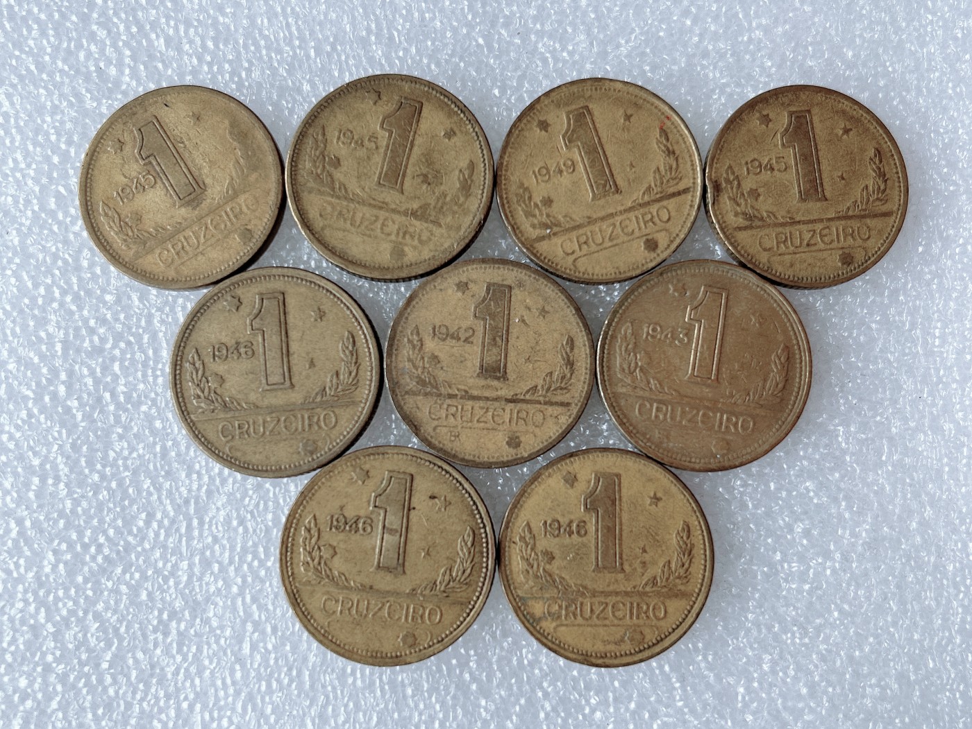 第一海外回流一元起拍收藏 散币专场 第66期 巴西1克鲁泽 地图版 9枚