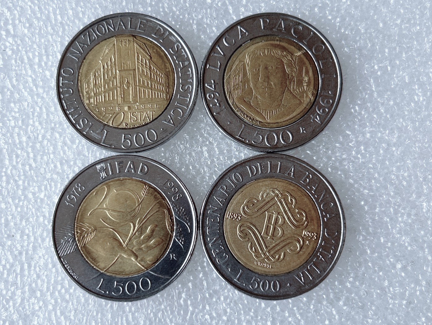 第一海外回流一元起拍收藏 散币专场 第66期 意大利500里拉双色币 4枚