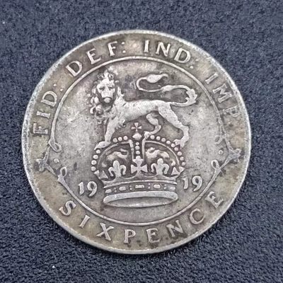 【淘币小摊】第二百五十八拍 小银币场 满百包邮  每周一统一发货 - 英国1919年乔治五世6便士银币