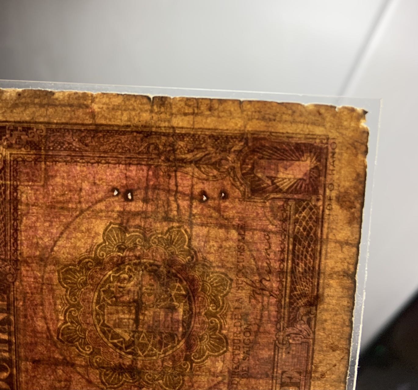 收藏联盟Quantum Auction 第325期拍卖  东方汇理银行1942-45年1皮阿斯特 品相如图 紫一元