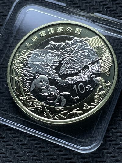 文馨钱币收藏99 场，新年中外古钱币专，版别细分好了 - 卷拆大熊猫国家公园纪念币十元