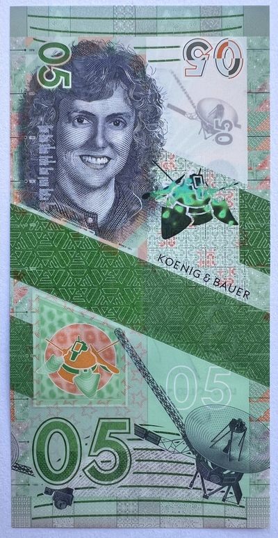 2024第7场（总第159期）：精品测试钞、纪念券、连体钞、塑料钞、纪念钞综合场 - 瑞士高宝KBA 2021“莱卡”系列之05塑料测试钞UNC（SPARK®、Optics、美国宇航员克里斯塔·麦考利夫 Christa McAuliffe）