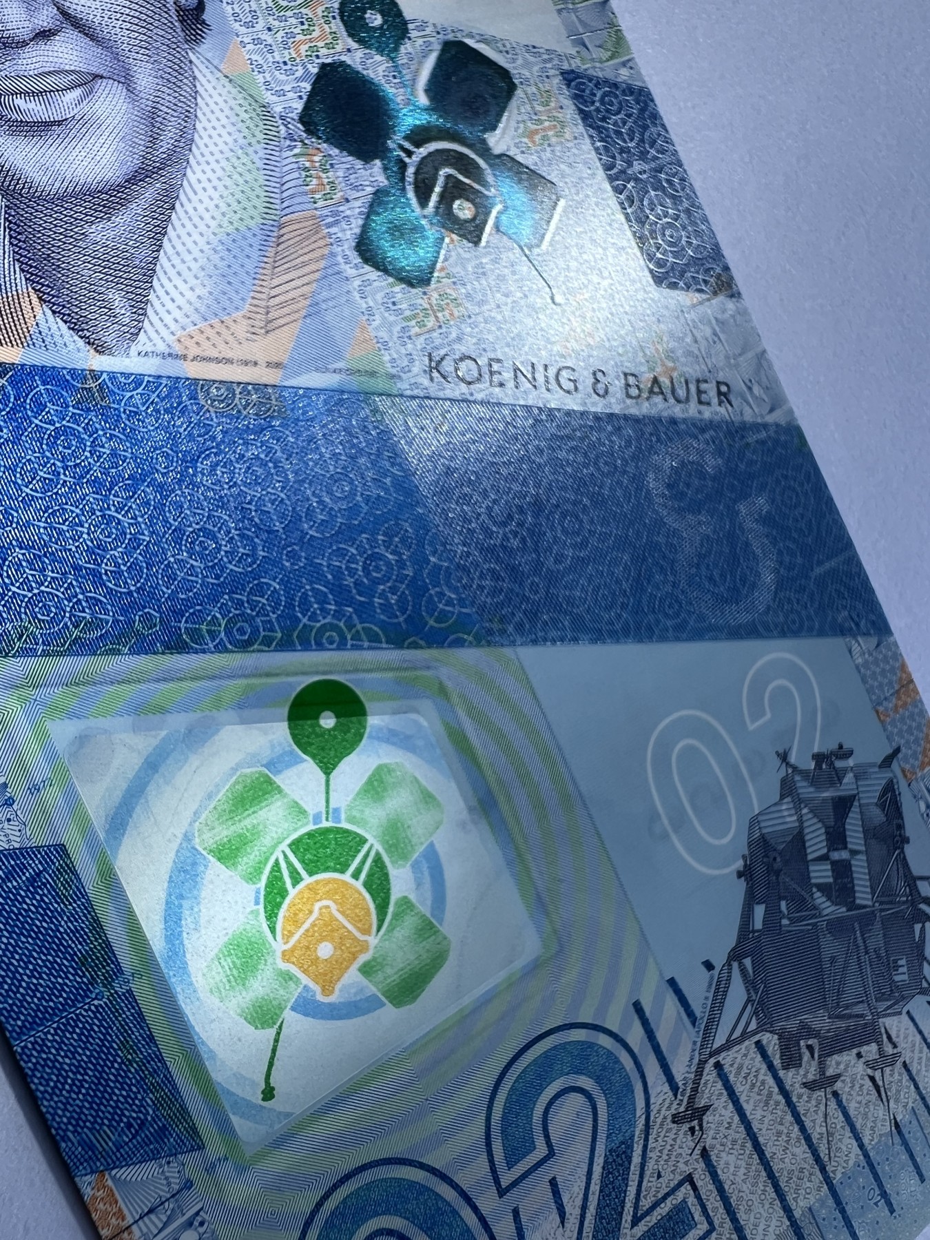 2025第25场（总第225期）：精品测试钞、纪念钞、塑料钞、连体钞综合场 瑞士高宝KBA 2021“莱卡～02”系列塑料测试钞UNC（SPARK®、Optics、美国航天科学家凯瑟琳·约翰逊 Katherine Johnson）