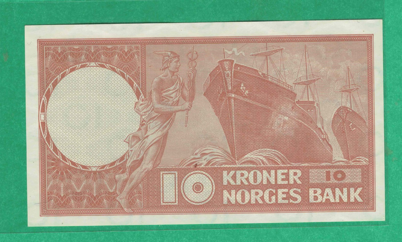 挪威1972年10克朗 无4 实物图 欧洲纸币 UNC