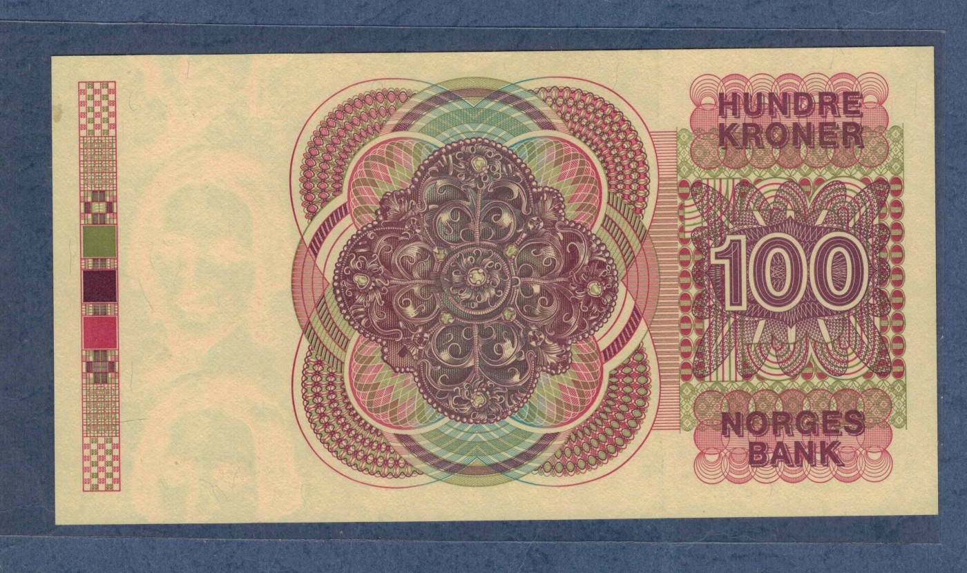 挪威1986年100克朗 无4 欧洲纸币 实物图 UNC