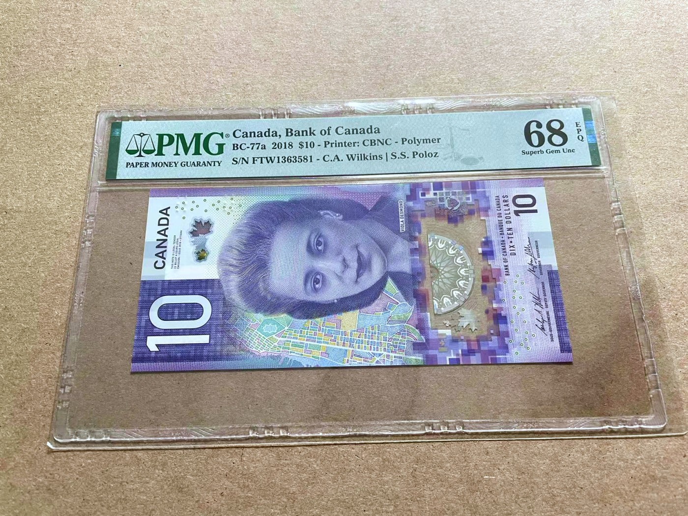 【Blue Auction】✨世界纸币精拍第433期【精】 【FTW首冠】加拿大 2018年10元 PMG68EPQ 高分