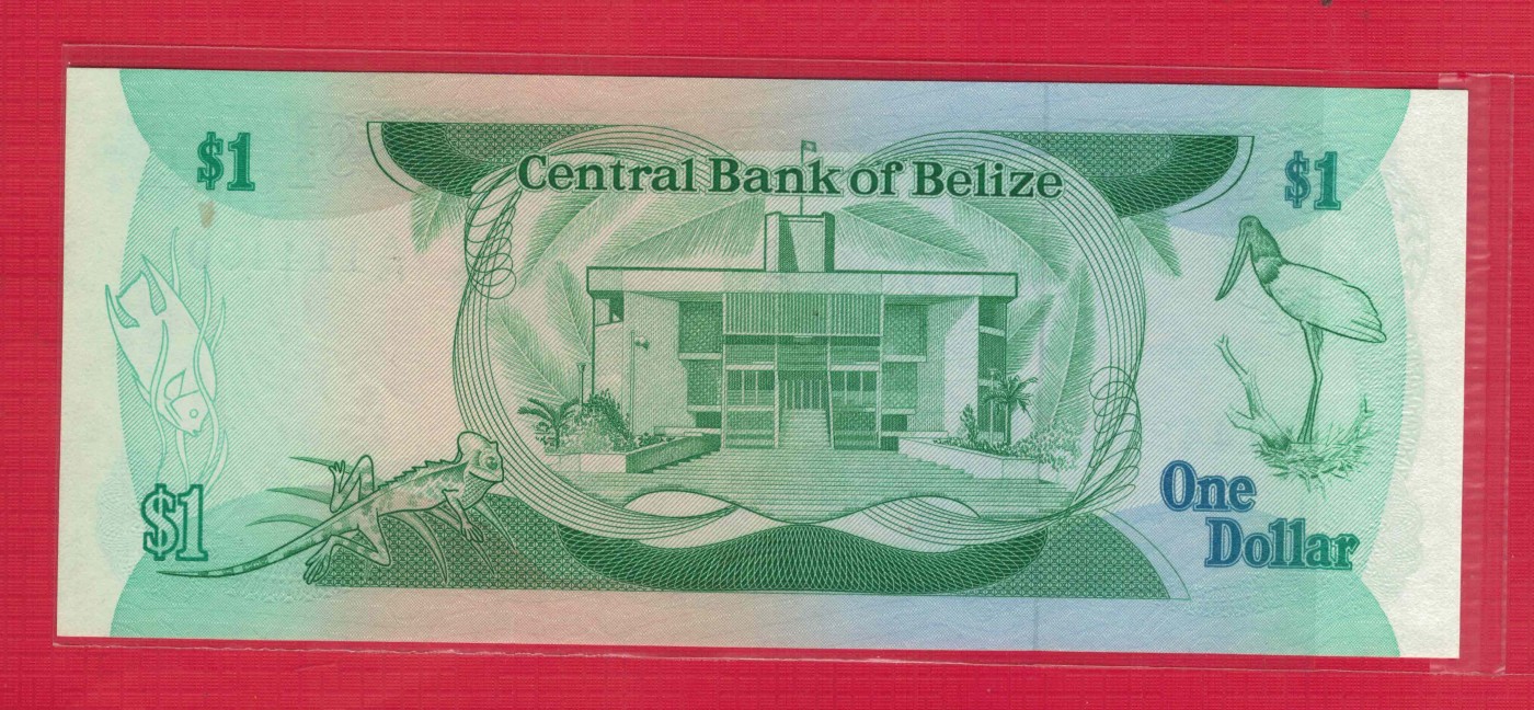 伯利兹(伯里兹)1987年1元 美洲纸币 实物图 UNC