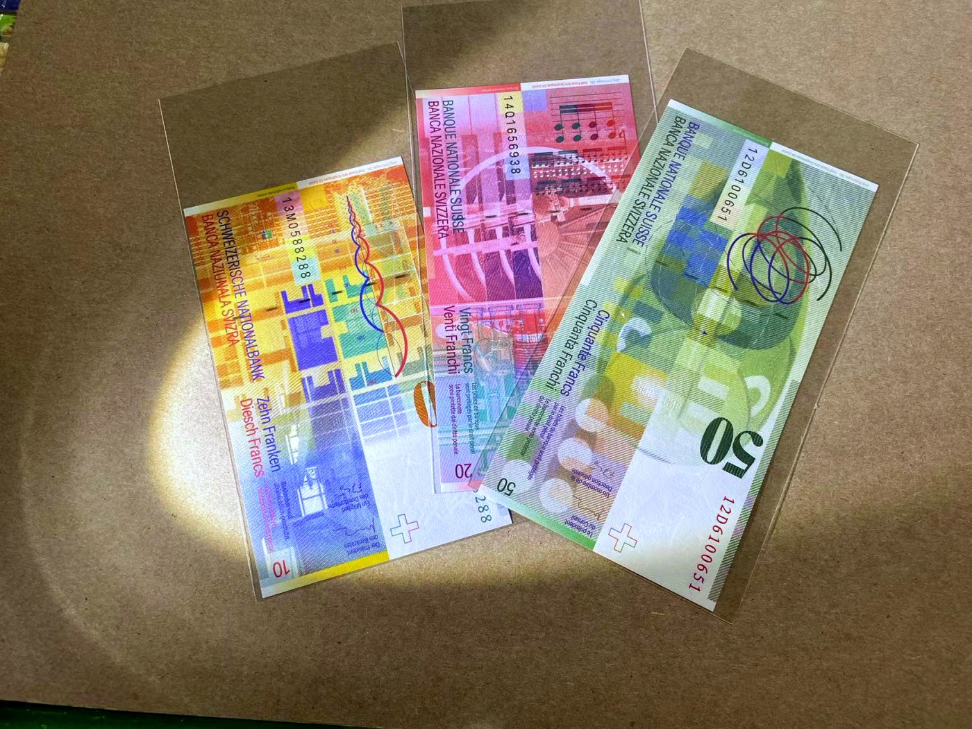 【Blue Auction】✨世界纸币精拍第433期【精】 【一组3张无47 含88尾】瑞士 2012-14年10-50法郎 全新UNC