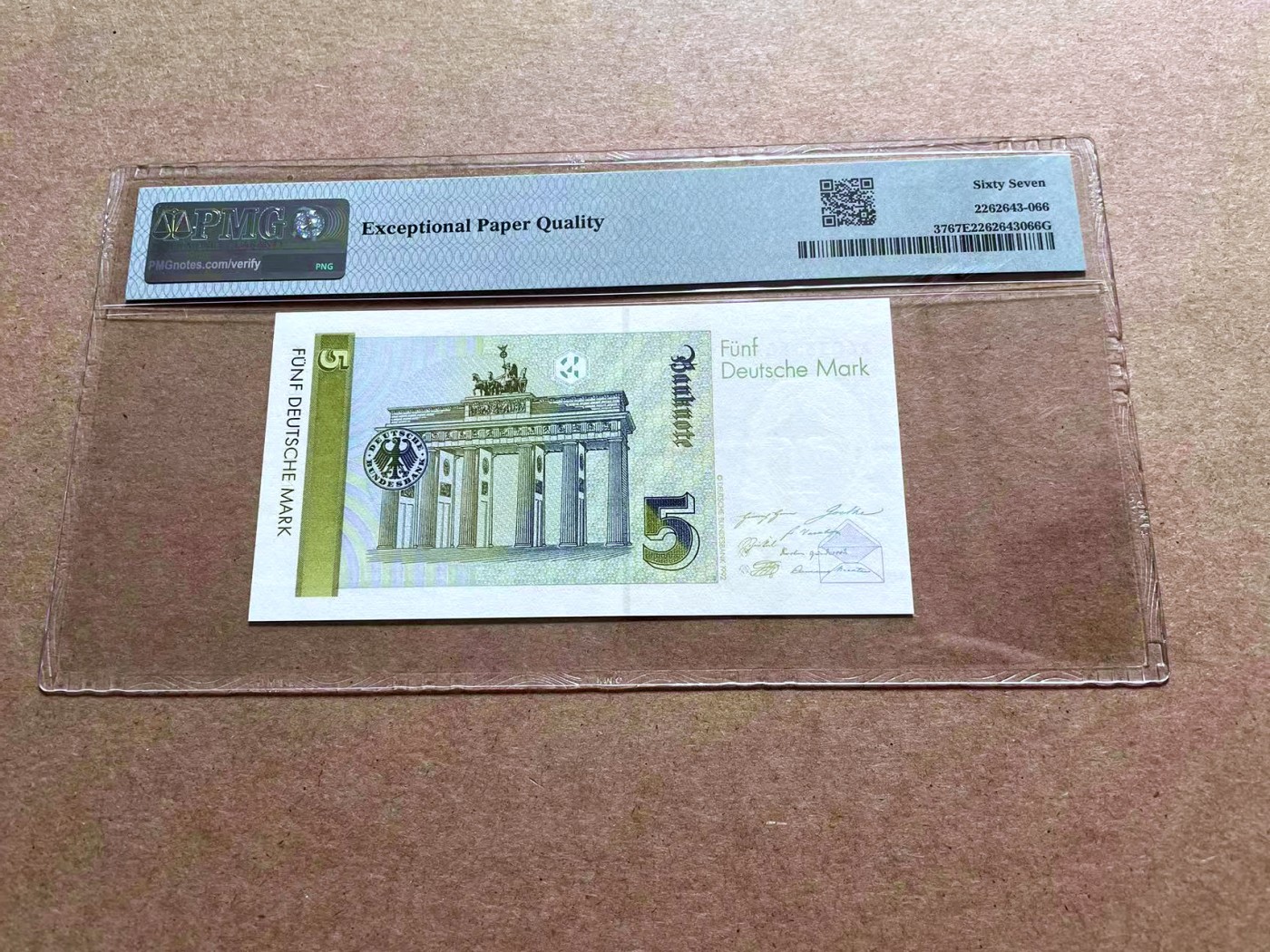 【Blue Auction】✨世界纸币精拍第433期【精】 【AA0冠 无47】德国 1991年5马克 PMG67EPQ 高分 
