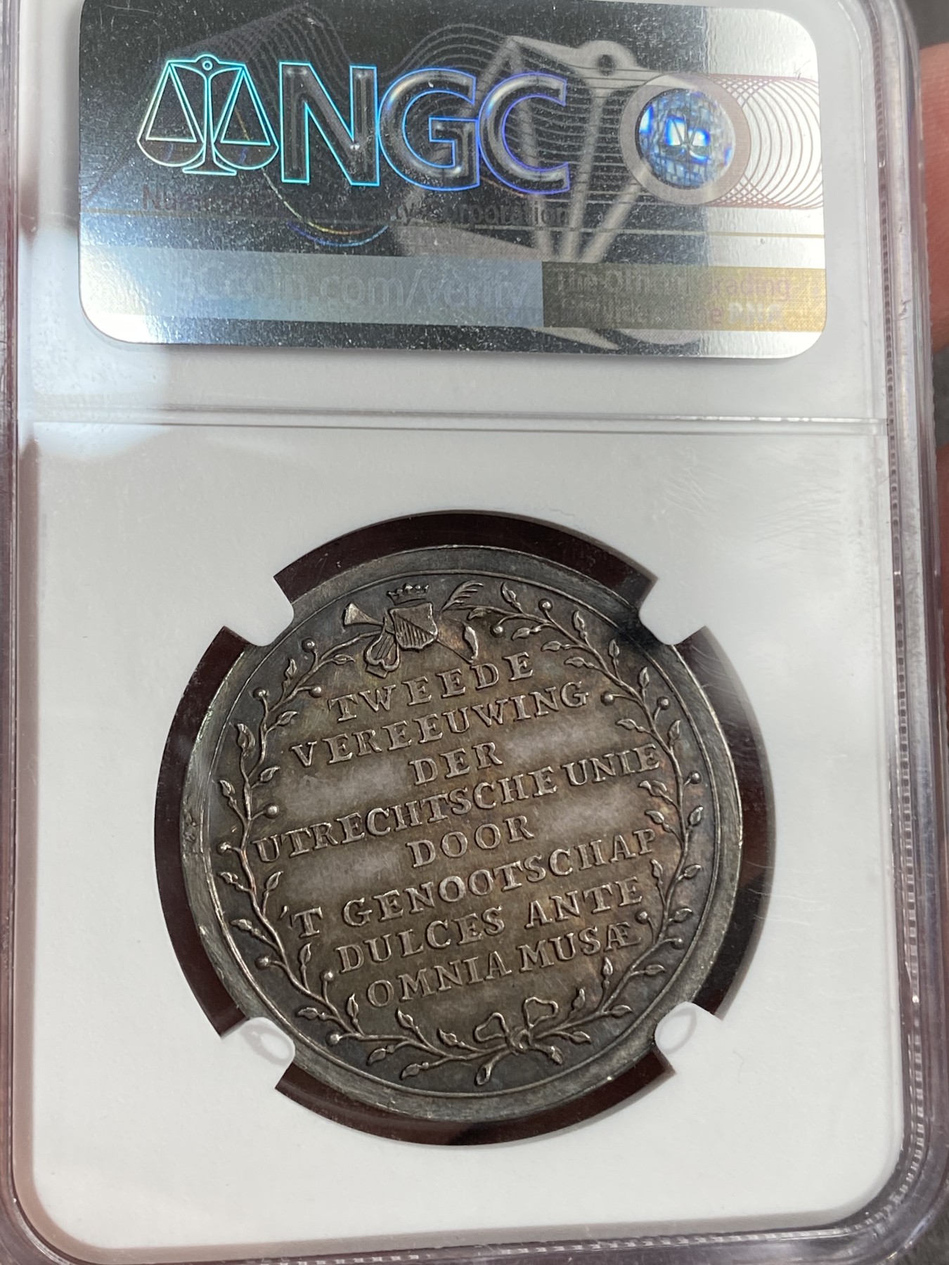 万国钱币拍卖第021期（龙年首拍） NGC MS63 1779荷兰乌特勒支联盟纪念银章 原味酱彩