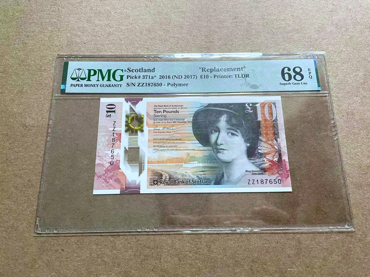 【Blue Auction】✨世界纸币精拍第433期【精】 【补号】苏格兰 2017年10镑 PMG68EPQ 超高分 