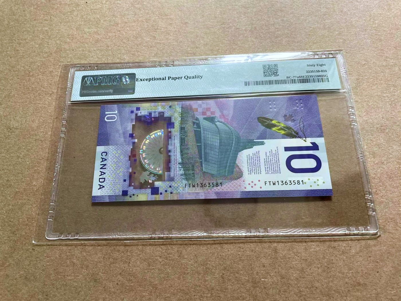 【Blue Auction】✨世界纸币精拍第433期【精】 【FTW首冠】加拿大 2018年10元 PMG68EPQ 高分