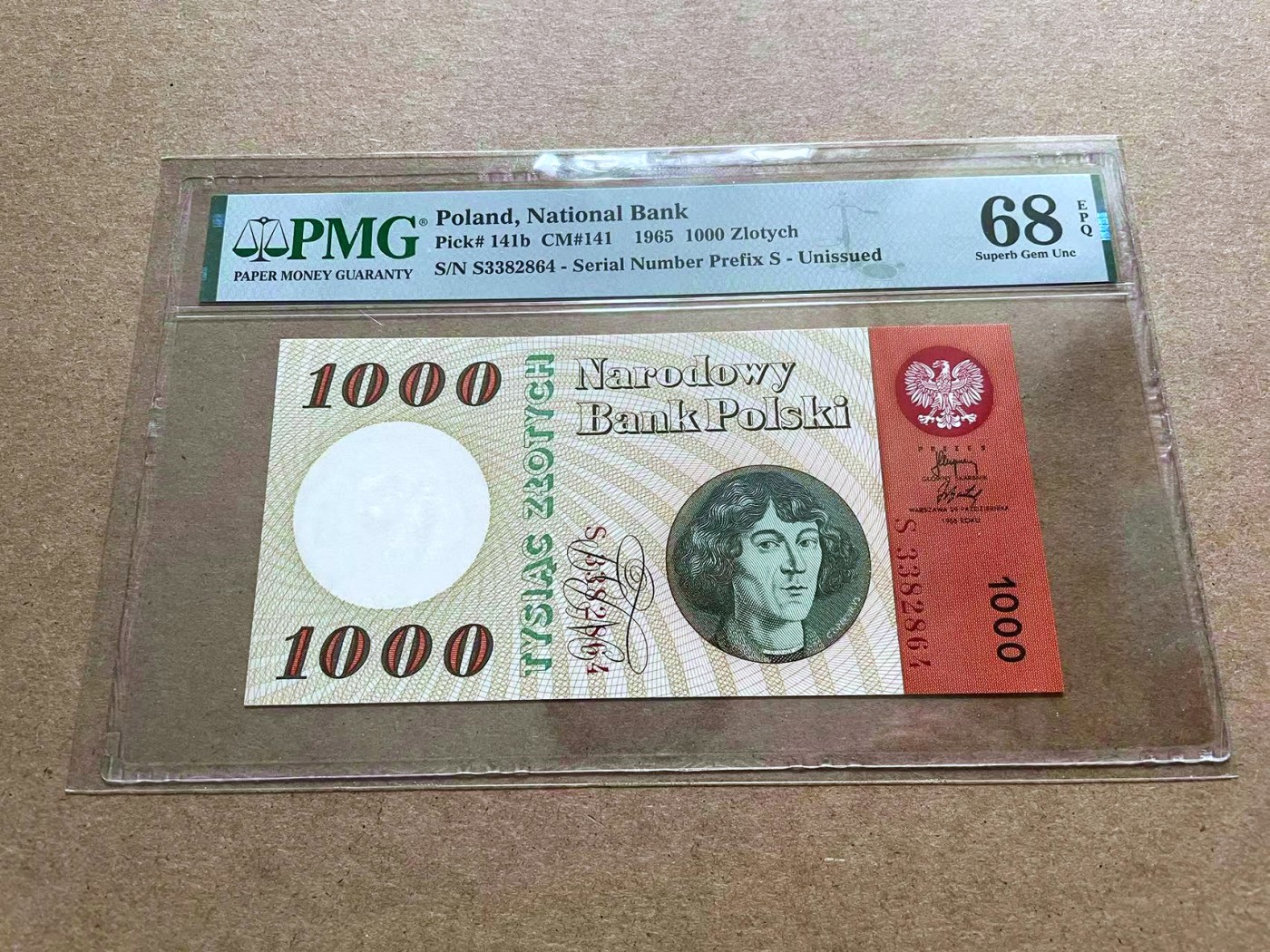 【Blue Auction】✨世界纸币精拍第433期【精】 波兰 1965年1000兹罗提 哥白尼 PMG68EPQ 超高分