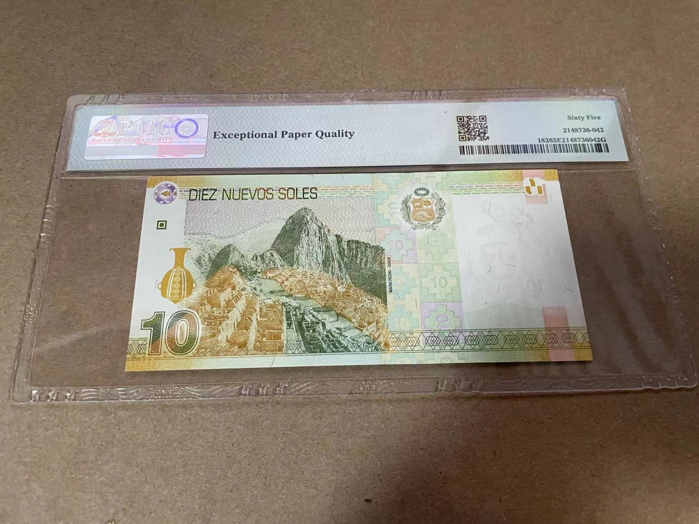 【Blue Auction】✨世界纸币精拍第433期【精】 【AA冠】秘鲁 2009年10新索尔 PMG65EPQ 