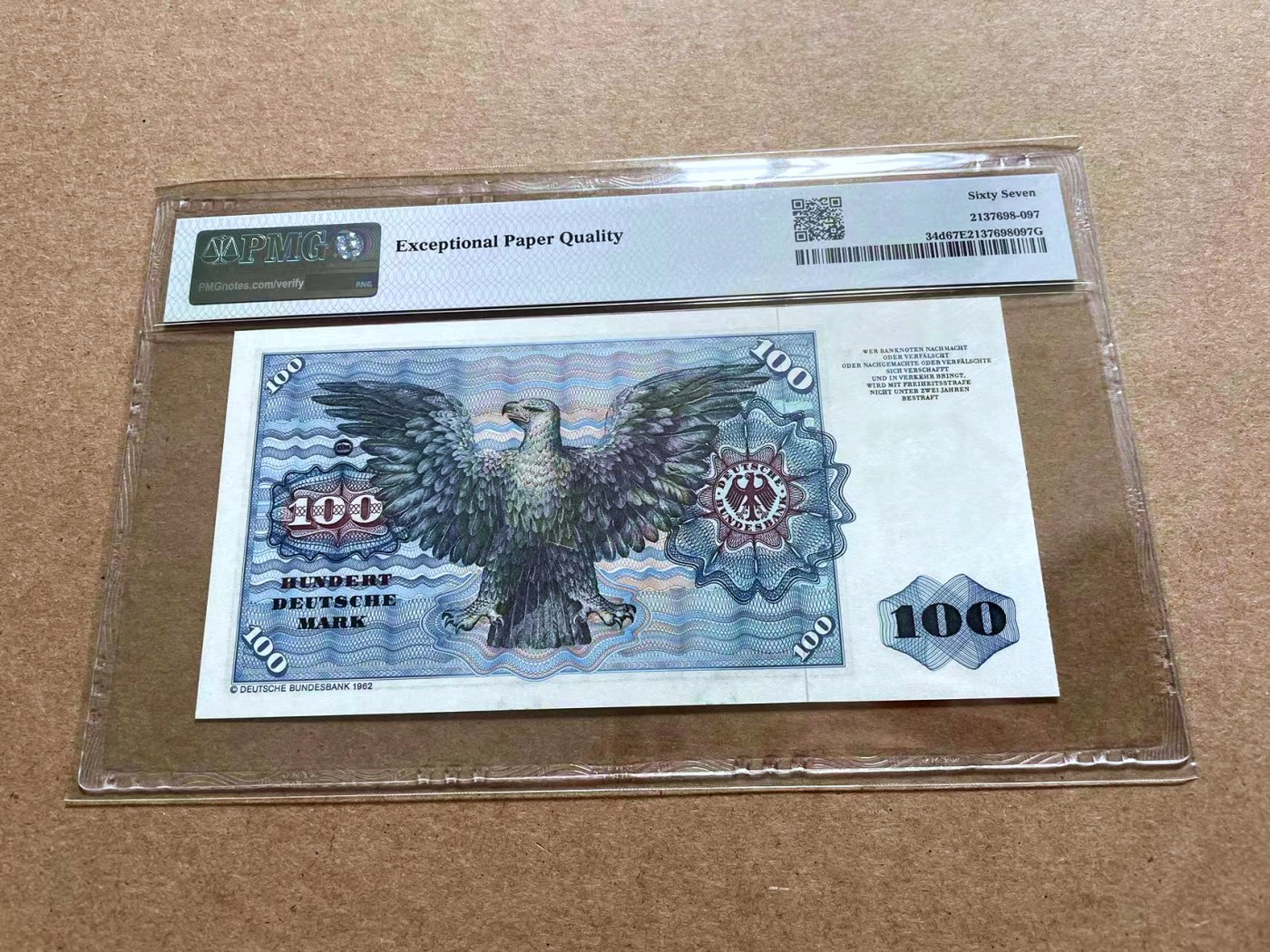 【Blue Auction】✨世界纸币精拍第433期【精】 【无47】德国 1980年100马克 明斯特 PMG67EPQ 高分